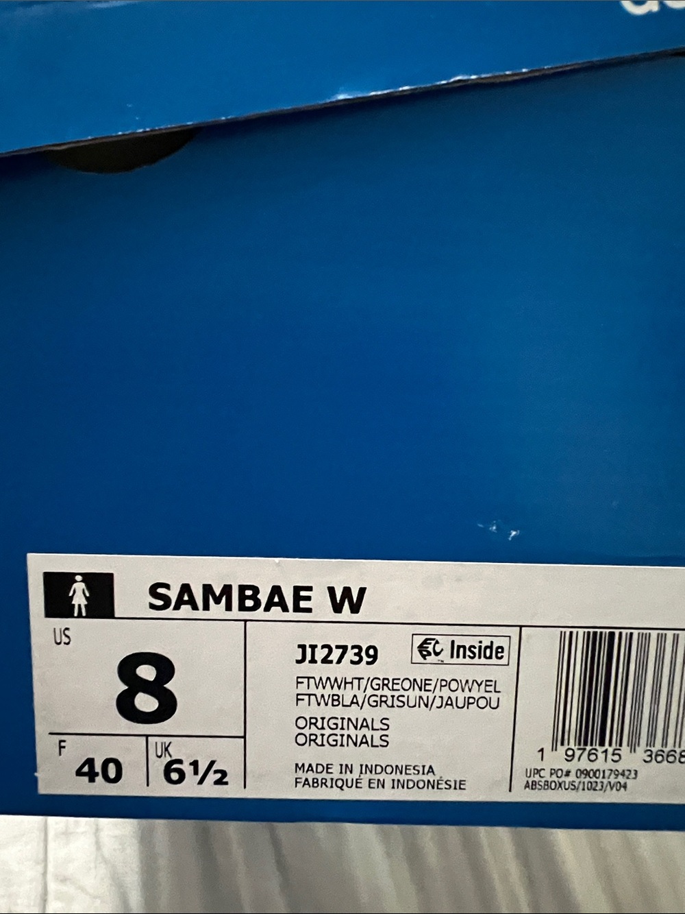adidas Originals Sambae W in White/Green/Gray - Picture 3 of 6